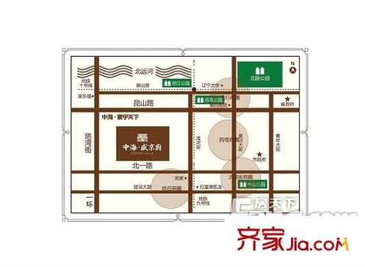 中海?盛京府區(qū)位圖