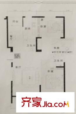 香堤灣131平方米戶型 3室2廳2衛(wèi)
