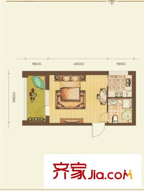 七星九龍灣戶型d 1室1衛(wèi)