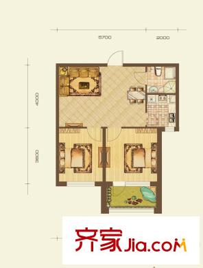 七星九龍灣戶型g 2室2廳1衛(wèi)