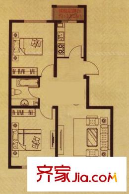 香檳藍郡A戶型 2室2廳1衛(wèi)2廚