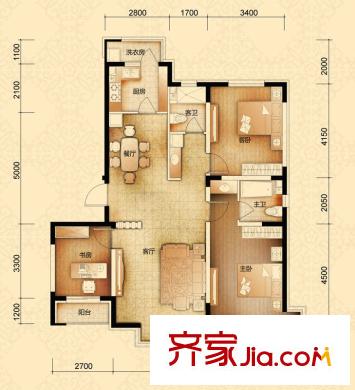名門國際D1戶型 3室2廳2衛(wèi)