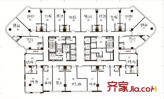 瑞寶國際花苑寫字樓平面圖 1室