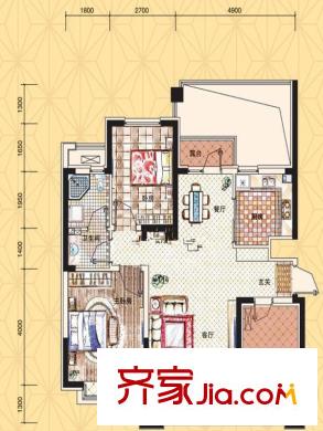 富頓公館B戶型 2室2廳1衛(wèi)