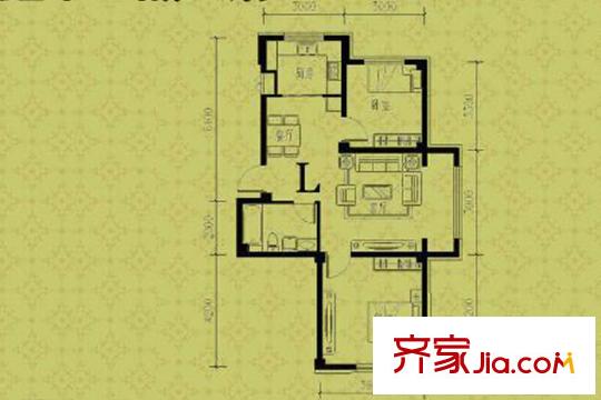 鑫豐?熙區(qū)府7#8#L戶型 2室1廳1衛(wèi)1廚