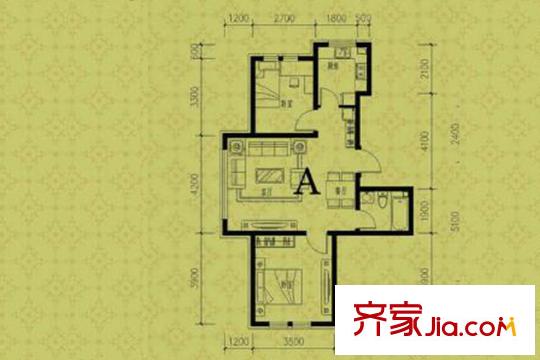 鑫豐?熙區(qū)府1#2#A戶型（售罄） 2室2廳1衛(wèi)1廚
