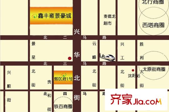 鑫豐?熙區(qū)府區(qū)位圖