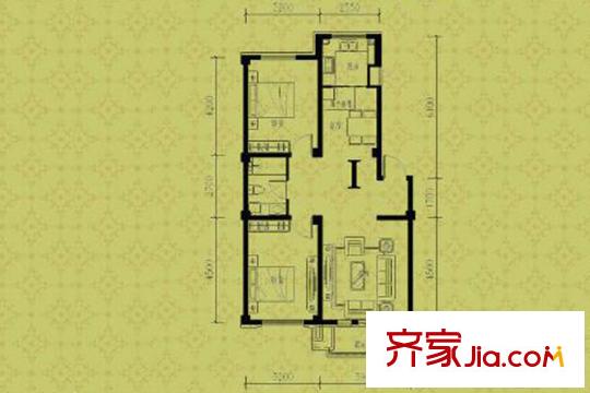 鑫豐?熙區(qū)府5-9#I戶型 2室2廳1衛(wèi)1廚