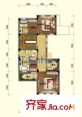 沈陽錦聯(lián)?上水溪谷ZS1-3戶型 3室2廳3衛(wèi)1廚