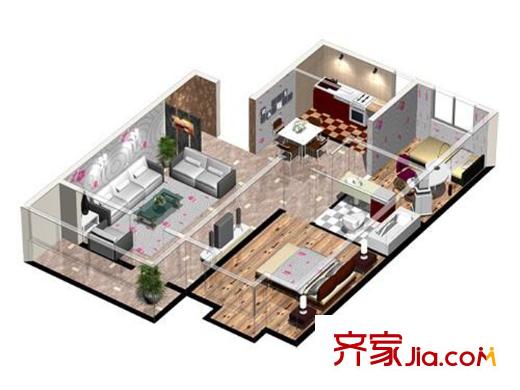 大學(xué)經(jīng)典D戶型 2室2廳1衛(wèi)