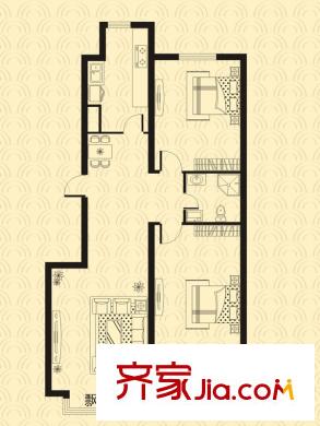 群星國(guó)際新城四期高層標(biāo)準(zhǔn)層B戶型 2室2廳1衛(wèi)1廚