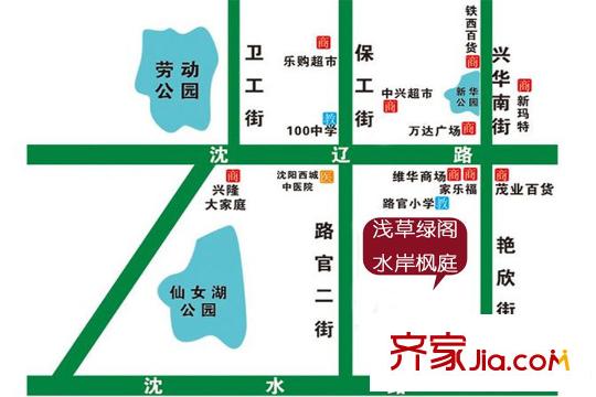 淺草綠閣八期水岸楓庭區(qū)位圖