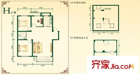 淺草綠閣八期水岸楓庭H戶型 3室2廳1衛(wèi)