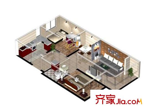 大學經典B戶型 2室2廳1衛(wèi)