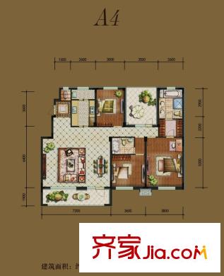 江戶雅致A4戶型 3室2廳2衛(wèi)