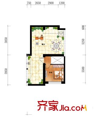 香檳新坐標1#&2#-頂層中戶越 1室1廳