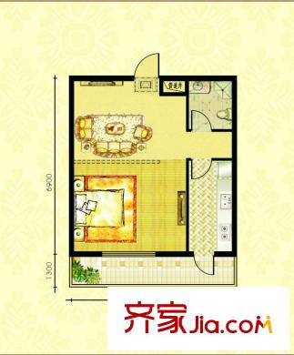 太湖國際花園E區(qū)2 1室1廳1衛(wèi)