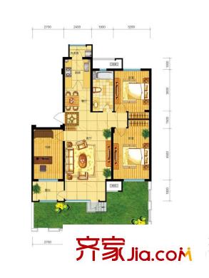 遠(yuǎn)大花園D2-1戶(hù)型 2室2廳1衛(wèi)1廚