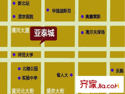 亞泰城區(qū)位圖