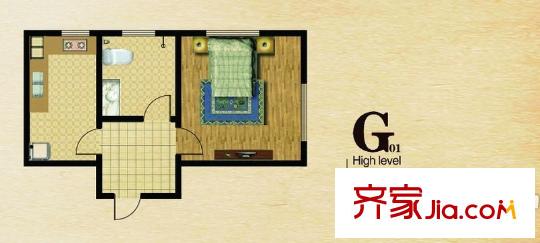 長(zhǎng)堤灣G01戶型 1室1廳1衛(wèi)1廚