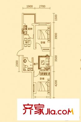 渾河國際城C戶型 2室2廳1衛(wèi)1廚