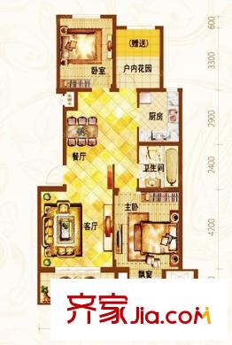 亞泰城三室二廳一衛(wèi) 3室2廳1衛(wèi)1廚