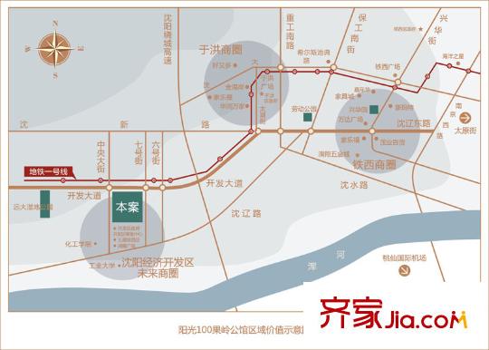 陽光100果嶺公館交通圖