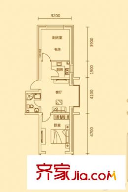 渾河國際城G戶型 2室1廳1衛(wèi)1廚