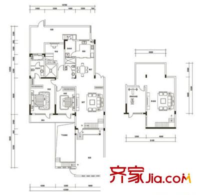 金地長青灣?丹陛戶型-售完 2室3廳2衛(wèi)1廚