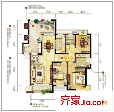 金地長青灣?丹陛戶型-售完 3室2廳2衛(wèi)1廚