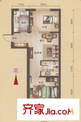 城建南郡B10戶型 2室2廳1衛(wèi)1廚