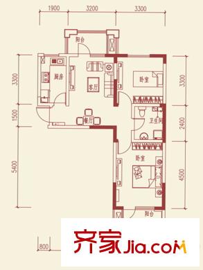 魯班?尚品B4戶型 2室2廳1衛(wèi)