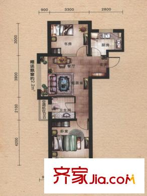 城建南郡B11戶型 2室2廳1衛(wèi)