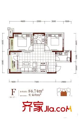 宏發(fā)?石榴F戶型 2室2廳1衛(wèi)1廚