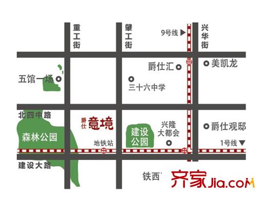 綠廈?爵仕意境區(qū)位圖