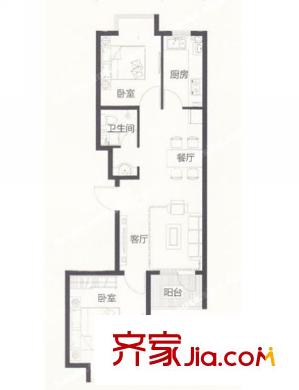 榮盛幸福大道A戶型(售罄) 2室2廳1衛(wèi)