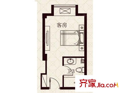 天緣云峰領(lǐng)地A戶型 1室1廳1衛(wèi)