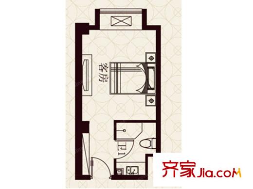 天緣云峰領(lǐng)地B戶型 1室1廳1衛(wèi)