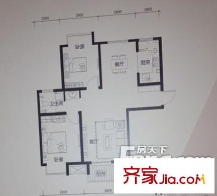 榮盛幸福大道22#戶型圖(售罄) 2室2廳2衛(wèi)