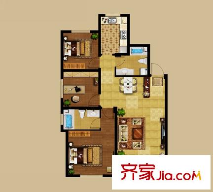 龍湖?源著 6戶型 2室2廳1衛(wèi)