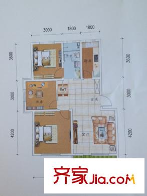 城南春曉D戶型 3室2廳1衛(wèi)1廚