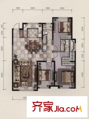 其仕?和裕D戶型 3室2廳2衛(wèi)