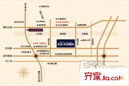 榮盛?坤湖酈舍區(qū)位圖