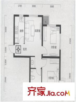 唐軒首府H1戶型 2室1廳1衛(wèi)