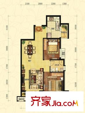 金道城13#戶型 2室2廳1衛(wèi)1廚