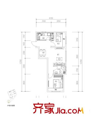東方銀座?萊茵城D2戶型 2室2廳1衛(wèi)