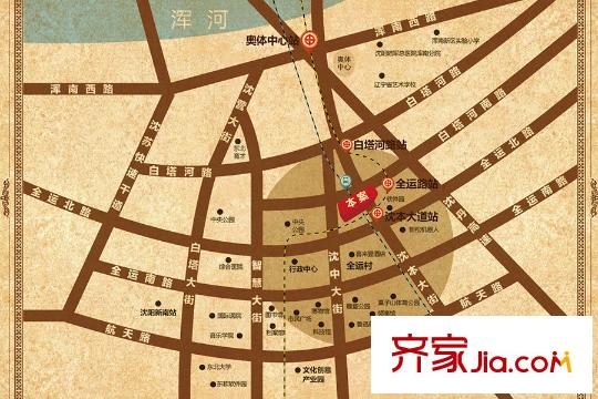 金道城區(qū)位圖