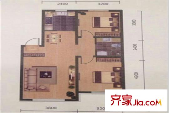 三隆熙湖楓景C1戶型 2室2廳1衛(wèi)1廚