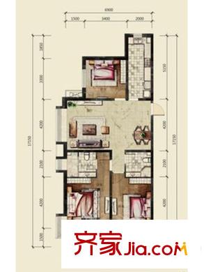 華發(fā)嶺南薈C3戶型 3室2廳2衛(wèi)1廚