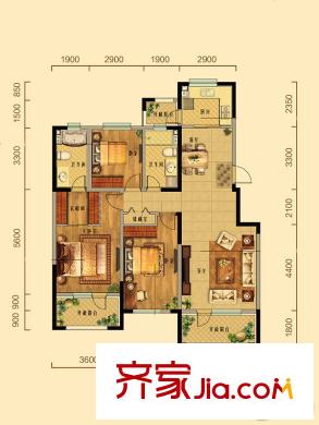 紅星?法蘭香頌DB戶型 3室2廳2衛(wèi)1廚
